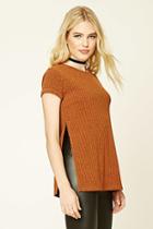 Forever21 Women's  Amber Boxy Marled Knit Tee