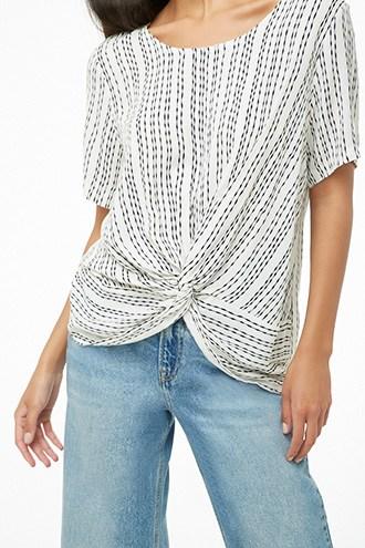 Forever21 Striped Twist-hem Top
