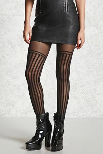 Forever21 Semi-sheer Striped Tights