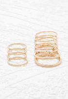 Forever21 Etched And Beaded Midi Ring Set (gold)