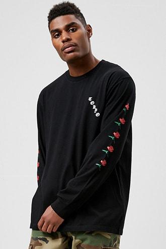 Forever21 Rose Graphic Long-sleeve Tee