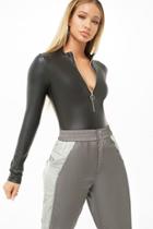 Forever21 Faux Leather Pull-ring Bodysuit