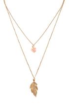 Forever21 Rose Pendant Layered Necklace