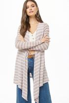 Forever21 Striped Drape-front Cardigan