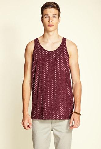 Forever21 Dotted Cotton-blend Tank