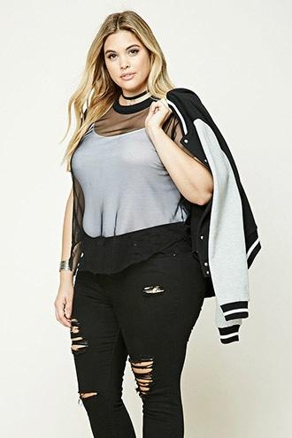 Forever21 Plus Size Sheer Mesh Top