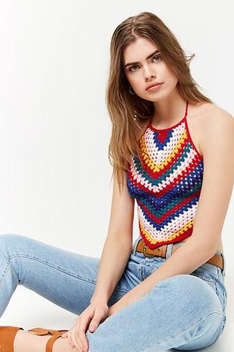 Forever21 Chevron Crochet Crop Top