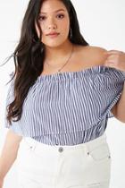 Forever21 Plus Size Striped Overlay Top