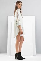 Forever21 Women's  Foxiedox Draped Cutout Jacket (light Grey)