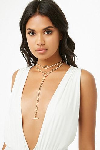 Forever21 Lariat Chain Necklace Set