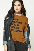 Forever21 Women's  Distressed Graphic T-shirt
