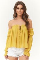 Forever21 Ruffled Off-the-shoulder Chiffon Top