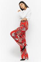 Forever21 Tropical Print Wide-leg Pants
