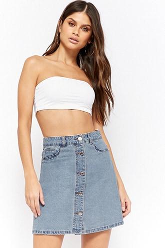 Forever21 Noisy May Button-front Denim Skirt
