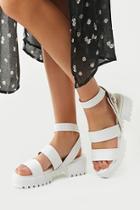 Forever21 Faux Leather Textured Flatform Sandals