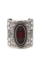 Forever21 Brick & B.silver Faux Stone Etched Cuff