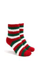 Forever21 Fleece Knit Striped Holiday Socks