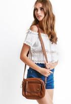 Forever21 Zippered Faux Leather Crossbody (tan)