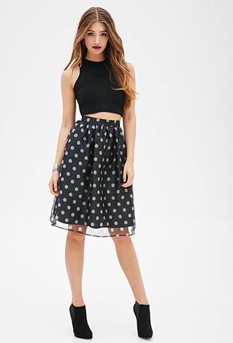 Forever21 Sheer Polka Dot Skirt