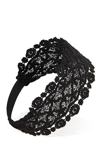 Forever21 Black Crochet Lace Headband