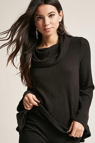 Forever21 Cowl Neck Bell-sleeve Top