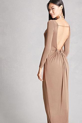 Forever21 Aro Ruched-back Maxi Dress