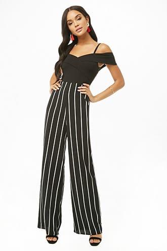 Forever21 Open-shoulder Combo Jumpsuit