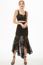 Forever21 Floral Lace High-low Mermaid Skirt