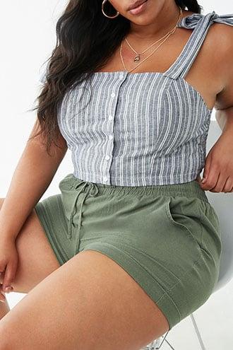 Forever21 Plus Size Linen-blend Drawstring Shorts