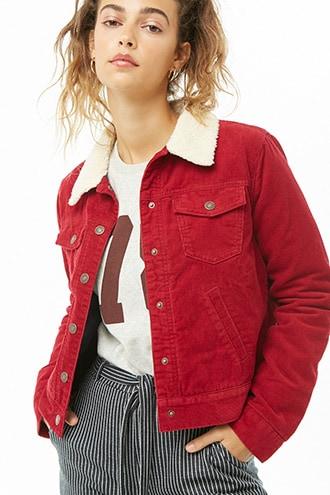 Forever21 Faux Shearling-trim Corduroy Jacket