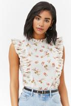 Forever21 Floral Accordion Pleated Top