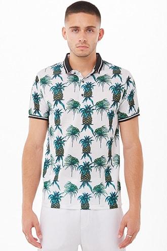 Forever21 Barabas Pineapple Print Polo