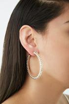 Forever21 Rhinestone Embellished Hoop Earrings