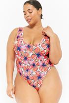 Forever21 Plus Size Kulani Kinis Floral One-piece Swimsuit