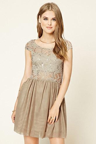 Forever21 Women's  Sequined Tulle Dress