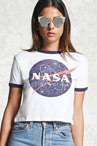 Forever21 Nasa Graphic Ringer Tee