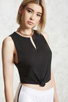 Forever21 Knotted Raw-cut Crop Top