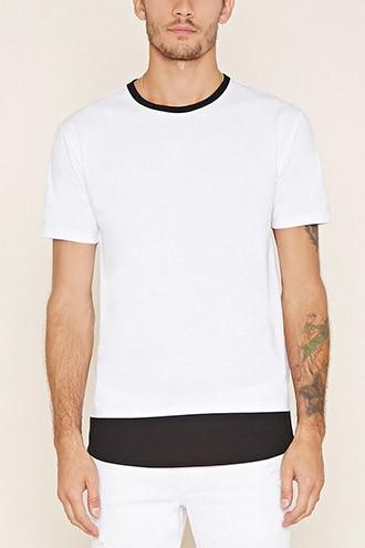 21 Men Men's  Layered-hem Tee