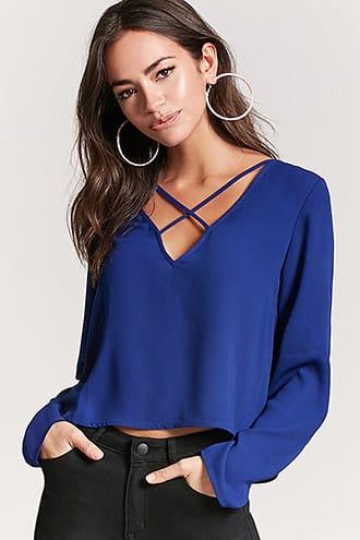 Forever21 Strappy V-neck Blouse