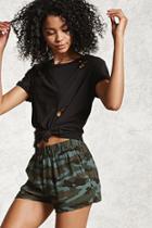 Forever21 Camo Cuffed High-rise Shorts
