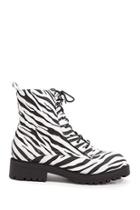 Forever21 Zebra Print Combat Boots