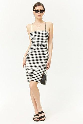 Forever21 Gingham Lace-up Back Dress