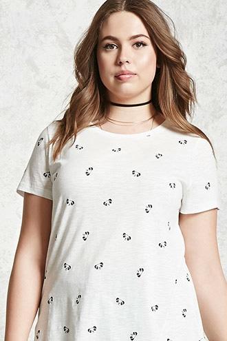 Forever21 Plus Size Panda Face Tee