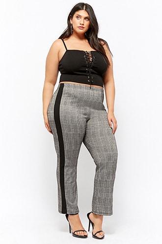 Forever21 Plus Size Glen Plaid High-rise Pants