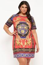 Forever21 Plus Size Pink Clove Baroque T-shirt Dress