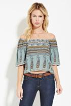 Forever21 Floral Paisley-striped Top