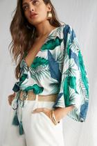 Forever21 Tropical Print Wrap Top