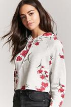 Forever21 Floral Raw-cut Hoodie