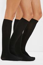 Forever21 Women's  Black Knee-high Sock Set