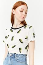Forever21 Pineapple Print Contrast Tee